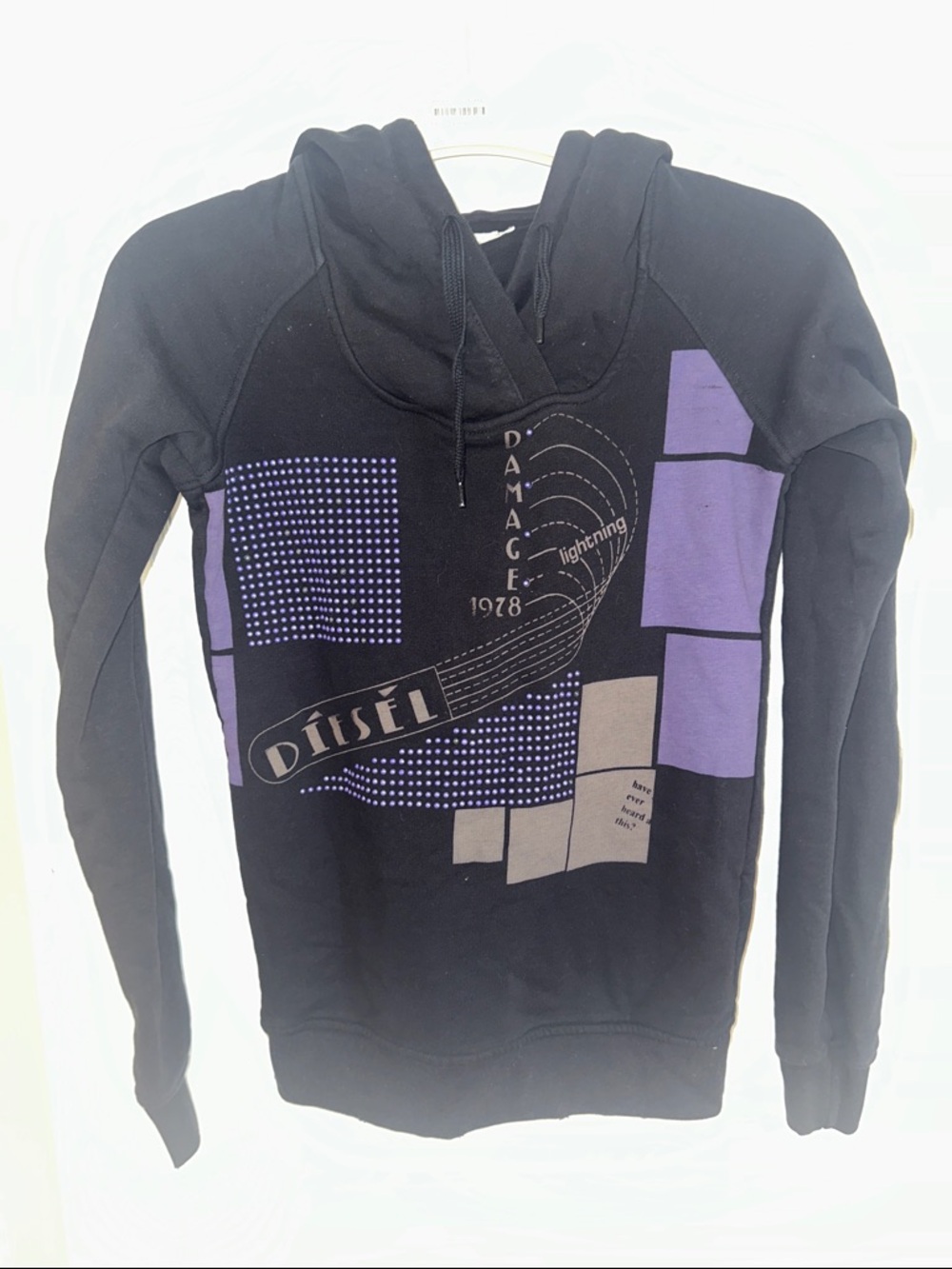 Diesel Vintage Y2K Black & Purple Graphic Hoodie